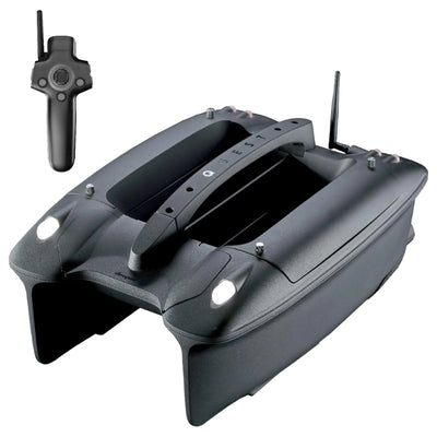 Bateau amorceur Deeper Quest noir avec sa télécommande pour la pêche à la carpe