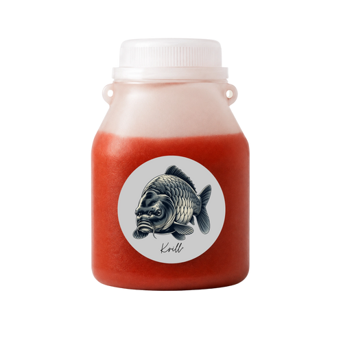 Flacon de booster pêche carpe Krill+ 200 ml, attractant liquide à la farine de krill