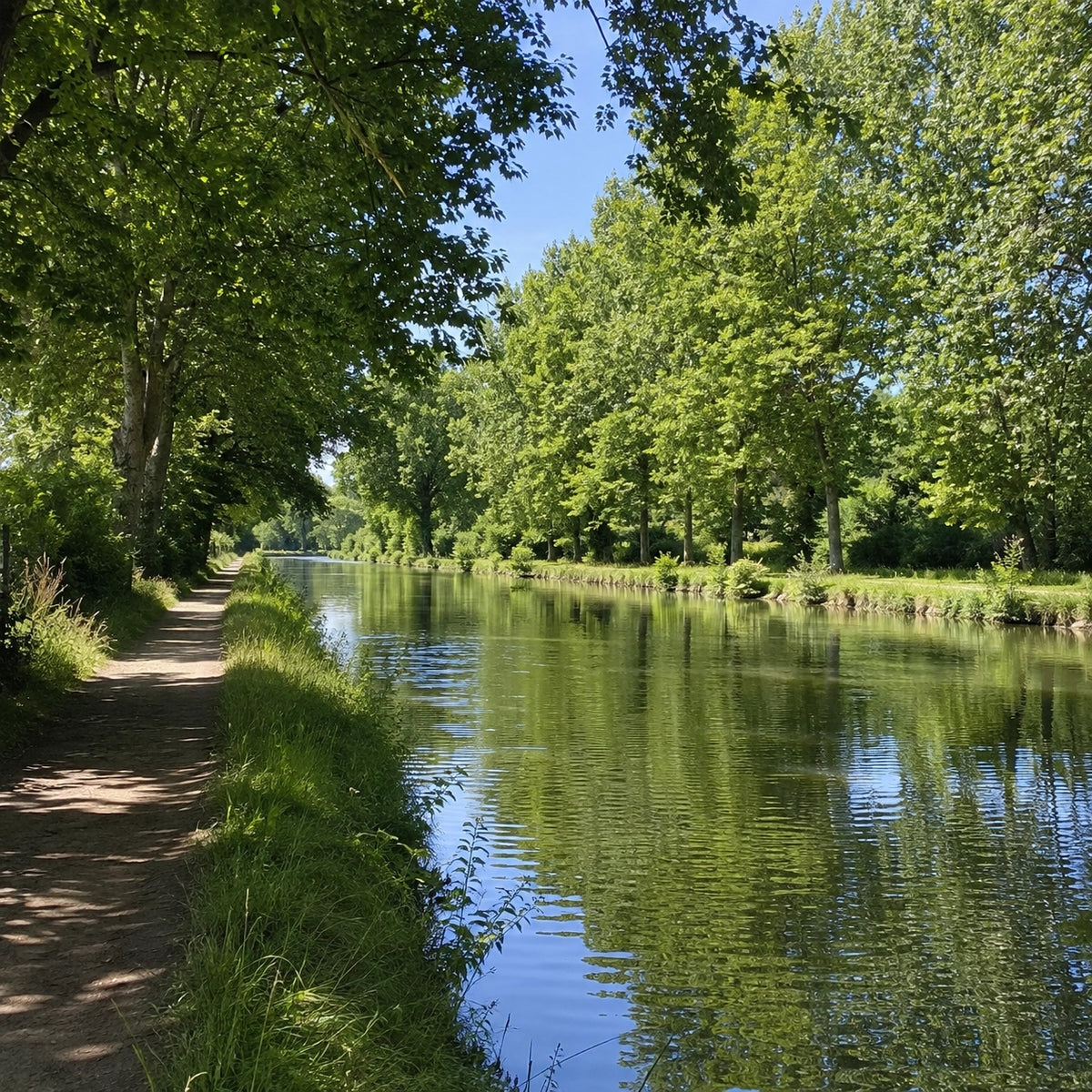Chemin de halage le long du canal d'Ille-et-Rance, secteur ouvert à la carpe de nuit