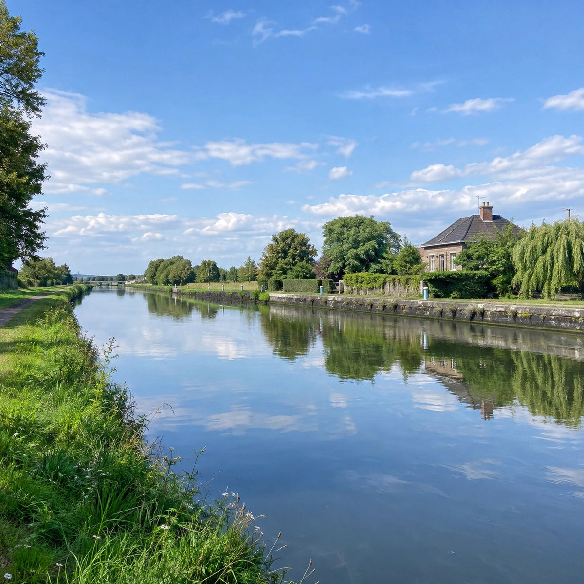 Berge du canal de la Sambre à l'Oise ouverte à la carpe de nuit
