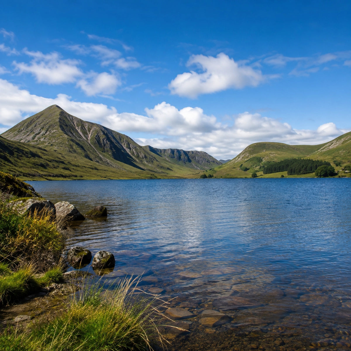 Lac de montagne du Cantal accessible avec la carte de pêche réciprocitaire