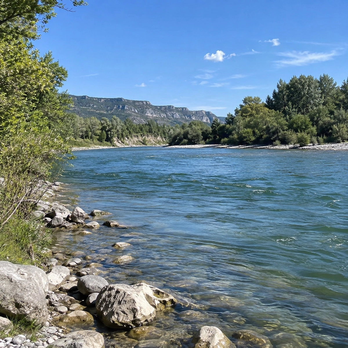 Berge de la Durance dans les Bouches-du-Rhône, tronçon géré en bail fédéral