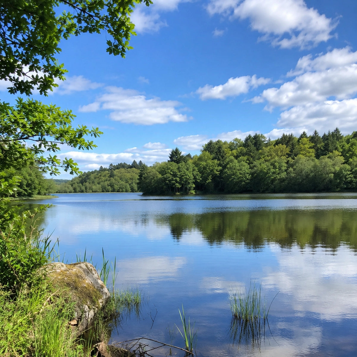 Étang des Landes à Lussat, plus grand lac naturel du Limousin classé en réserve naturelle