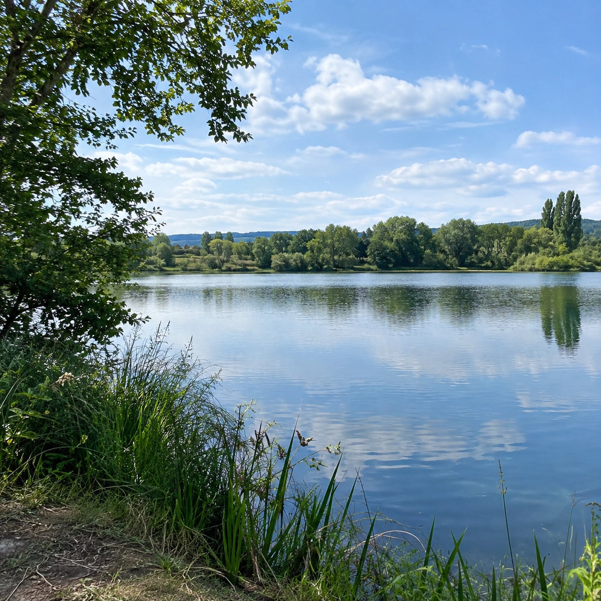 Gravière calme de Touraine accessible avec la carte de pêche et la réciprocité du Grand Ouest