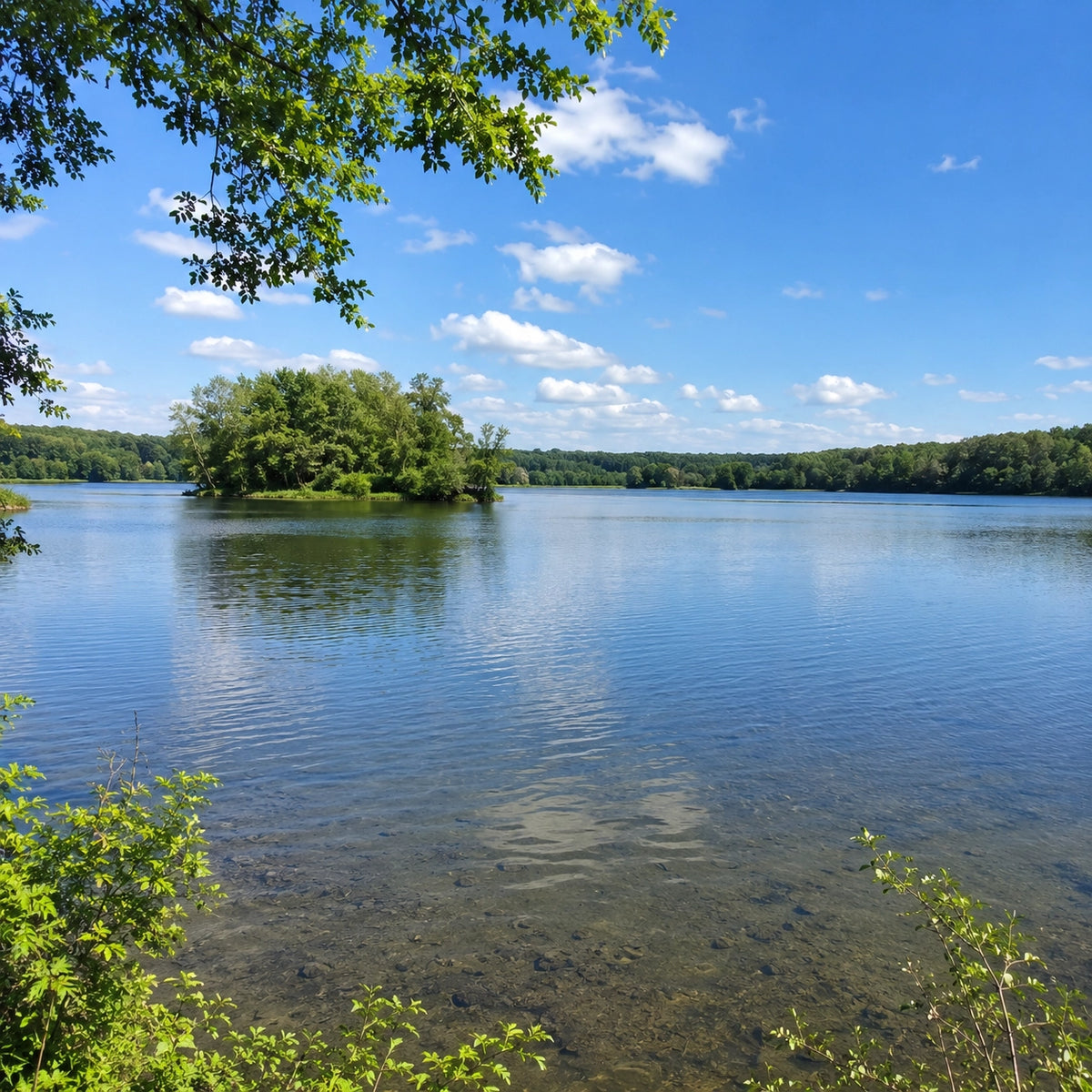 Île aux Carpes sur le lac Amance dans l'Aube