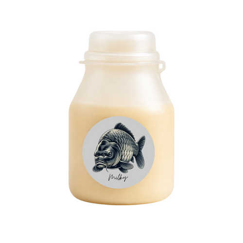 Flacon de liquide booster carpe Milky+ 200 ml, attractant lacté pour la pêche à la carpe