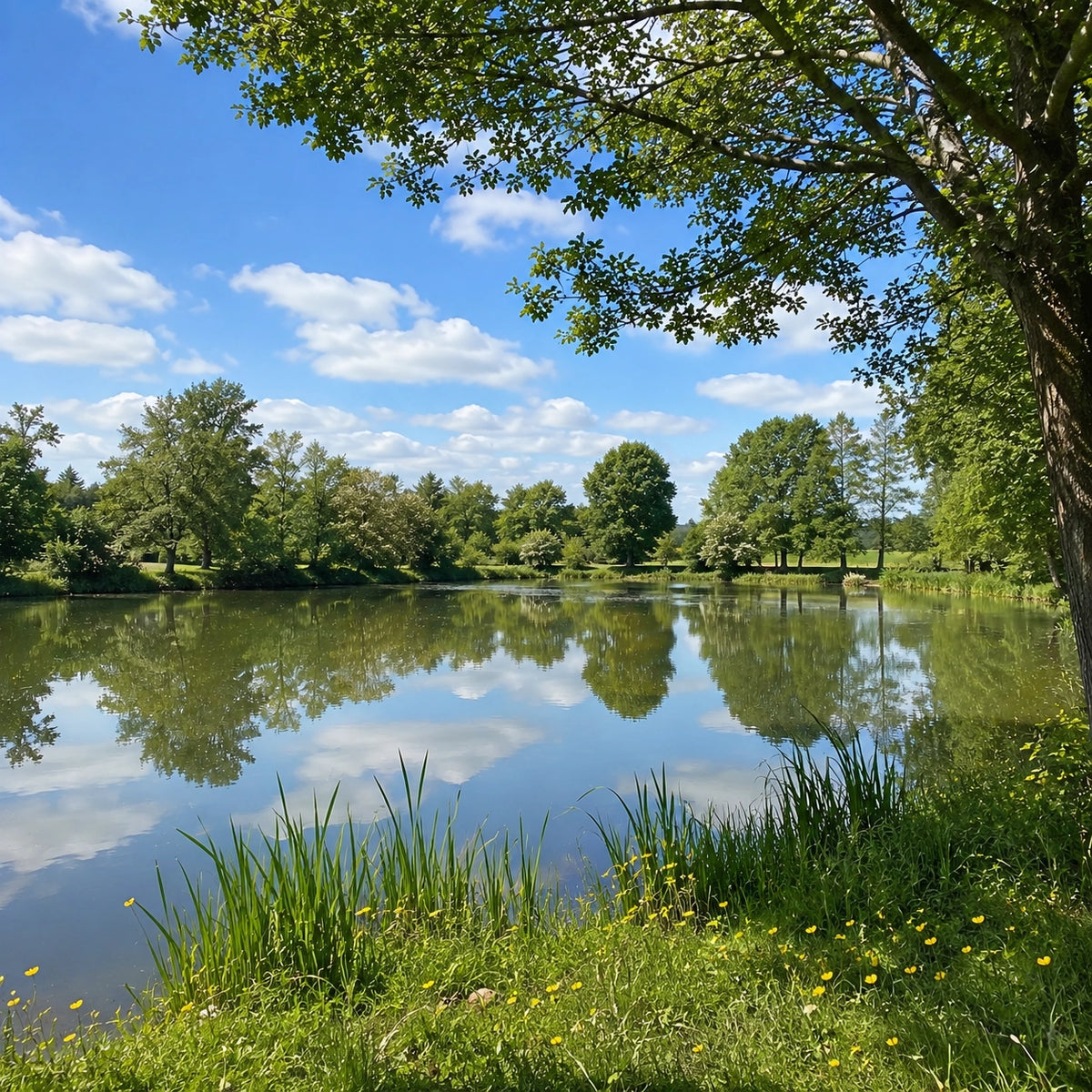 Plan d'eau fédéral de l'Allier au cadre aménagé, poste à carpe