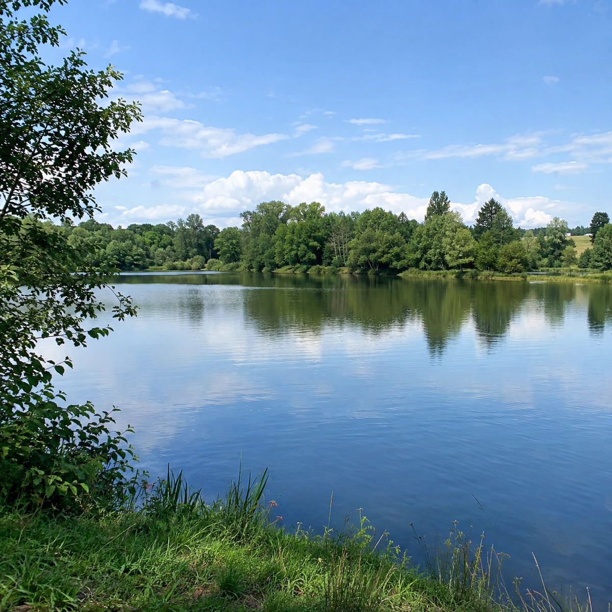Plan d'eau boisé de l'Indre accessible avec la carte de pêche en réciprocité du Grand Ouest