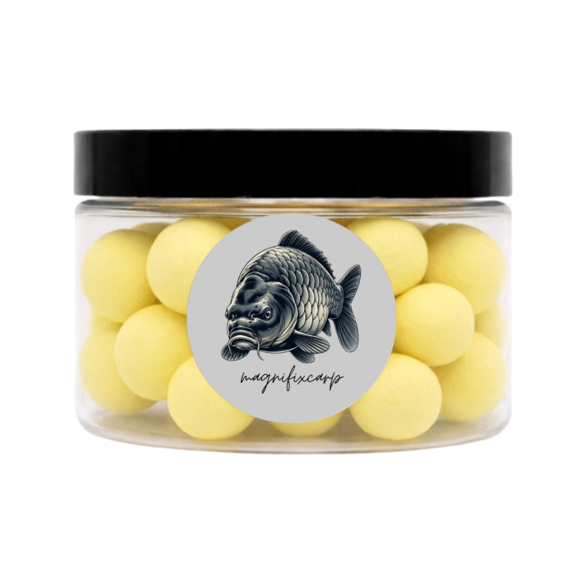 Pot de Pop-ups Jaune Ananas Wash-Out Magnifixcarp, bouillettes flottantes jaunes délavées à l'arôme ananas
