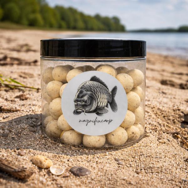 pop-up milky magnifixcarp tenue en main session carpe spécimen hiver