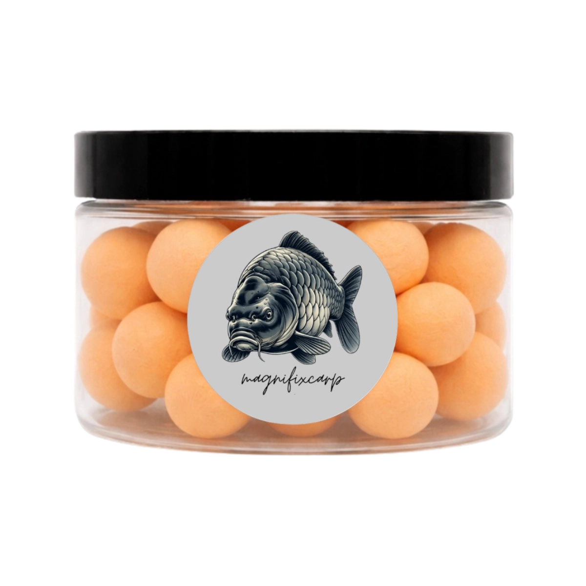 Pot de Pop-ups Orange Pêche Wash-Out Magnifixcarp, bouillettes flottantes oranges délavées à l'arôme pêche