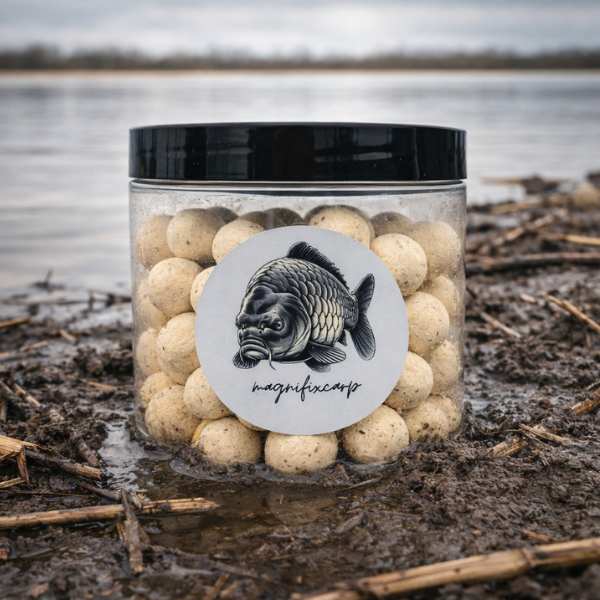 pot pop-ups milky magnifixcarp session carpe hiver lac de barrage