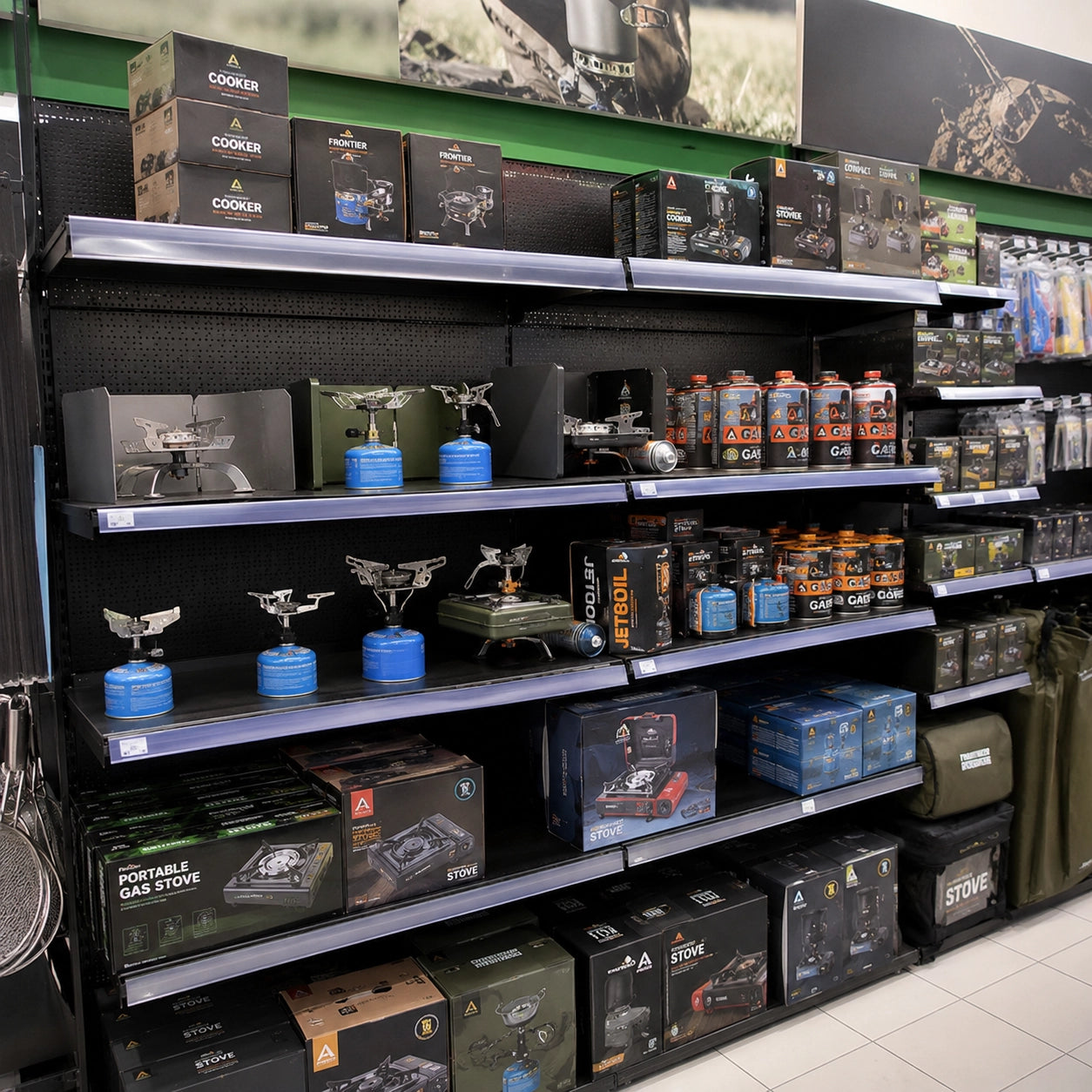 Rayon de réchauds de camping en magasin pour comparer les modèles