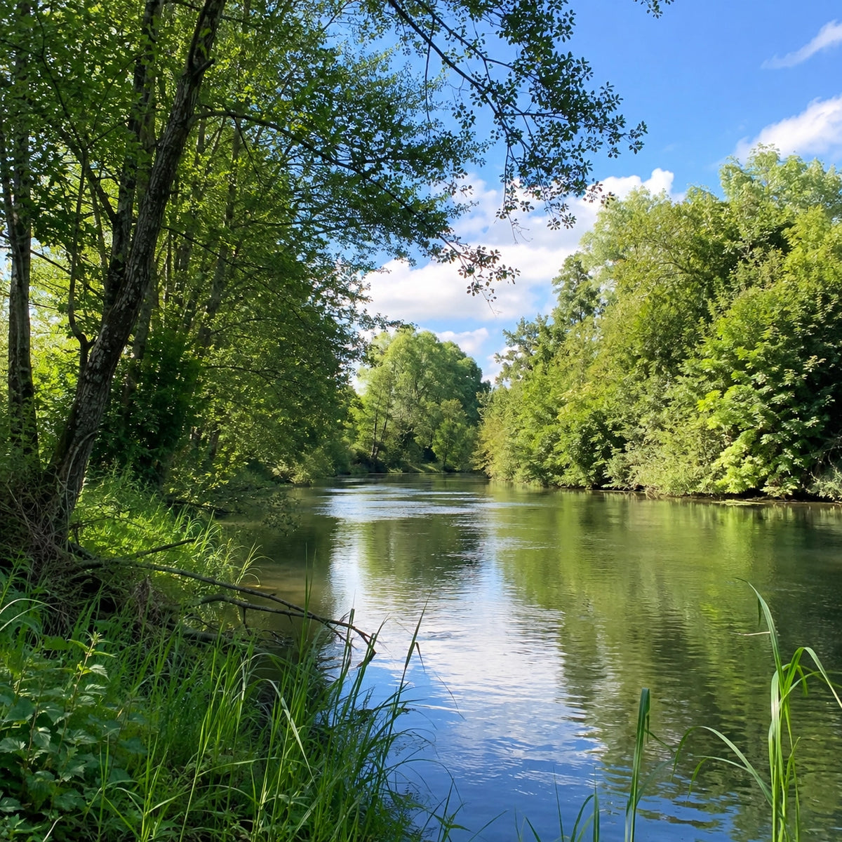 Chemin de halage longeant le fleuve Charente à Saint-Savinien, site emblématique pour la carpe