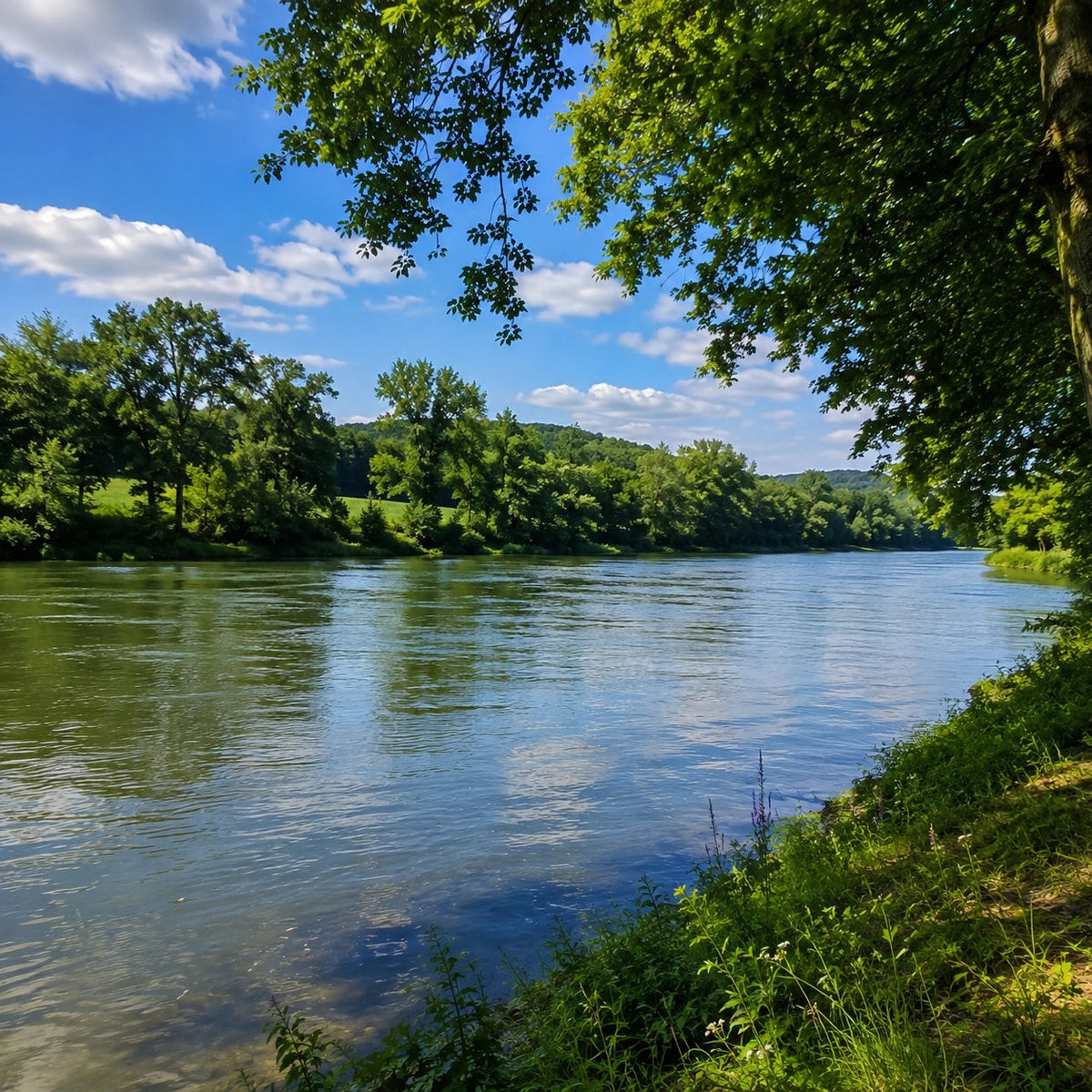 Rivière calme et boisée de la vallée de la Seine dans l'Aube, terrain à carpe